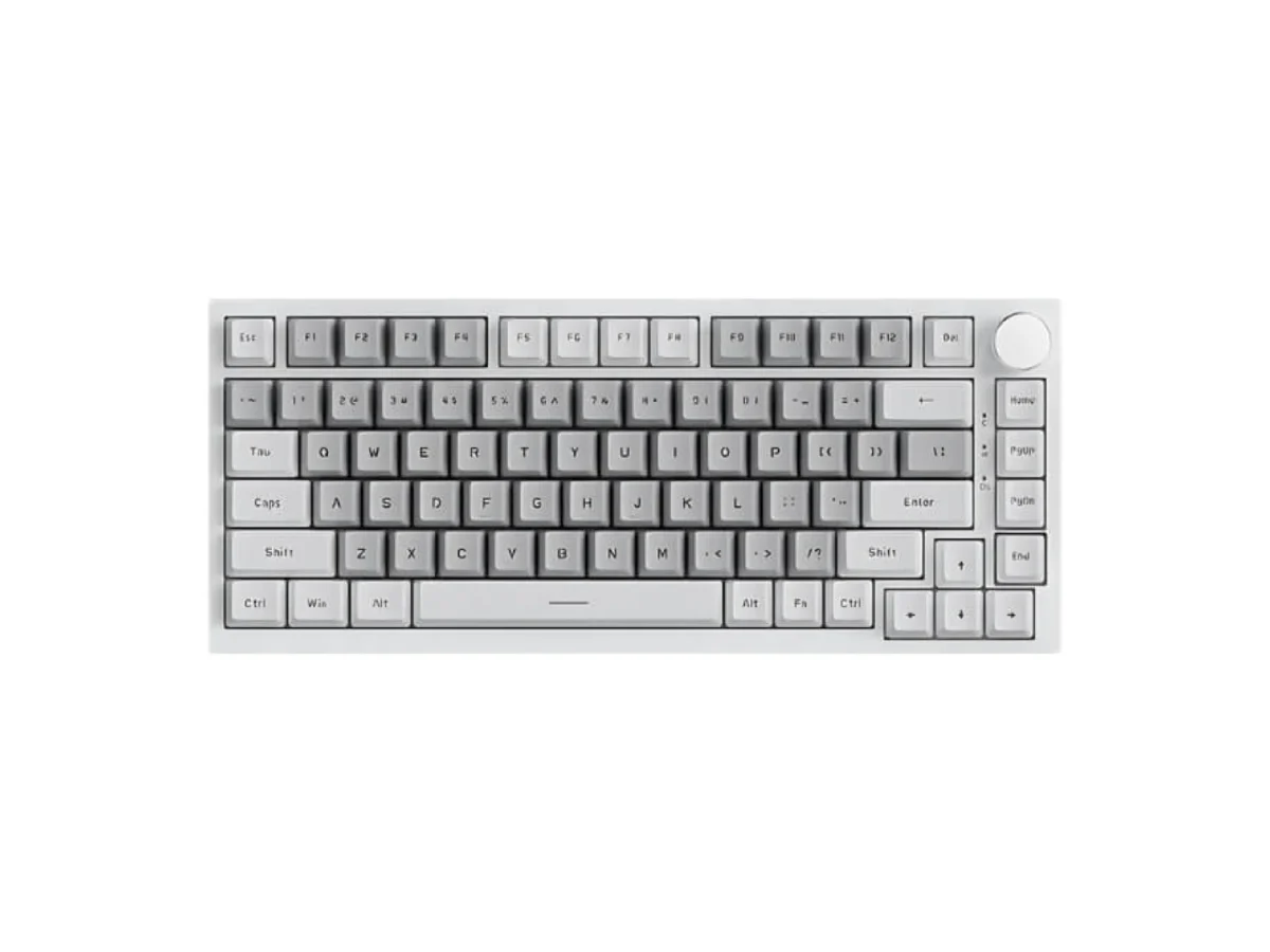 AJAZZ AK820 75% Gasket-mounted Wired Mechanical Keyboard White Gray
