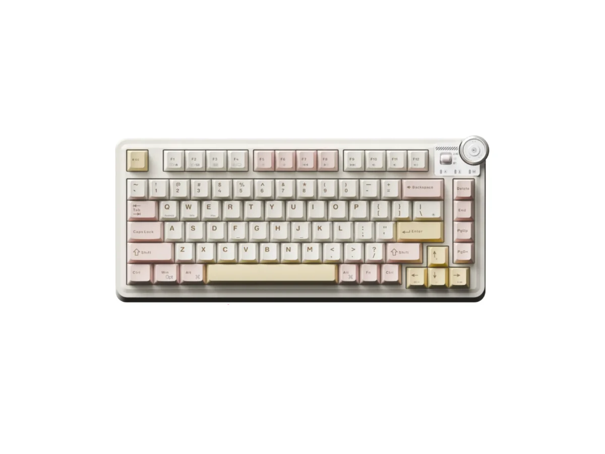 Lingbao MK75 Wireless RGB Mechanical Keyboard Milk Tea