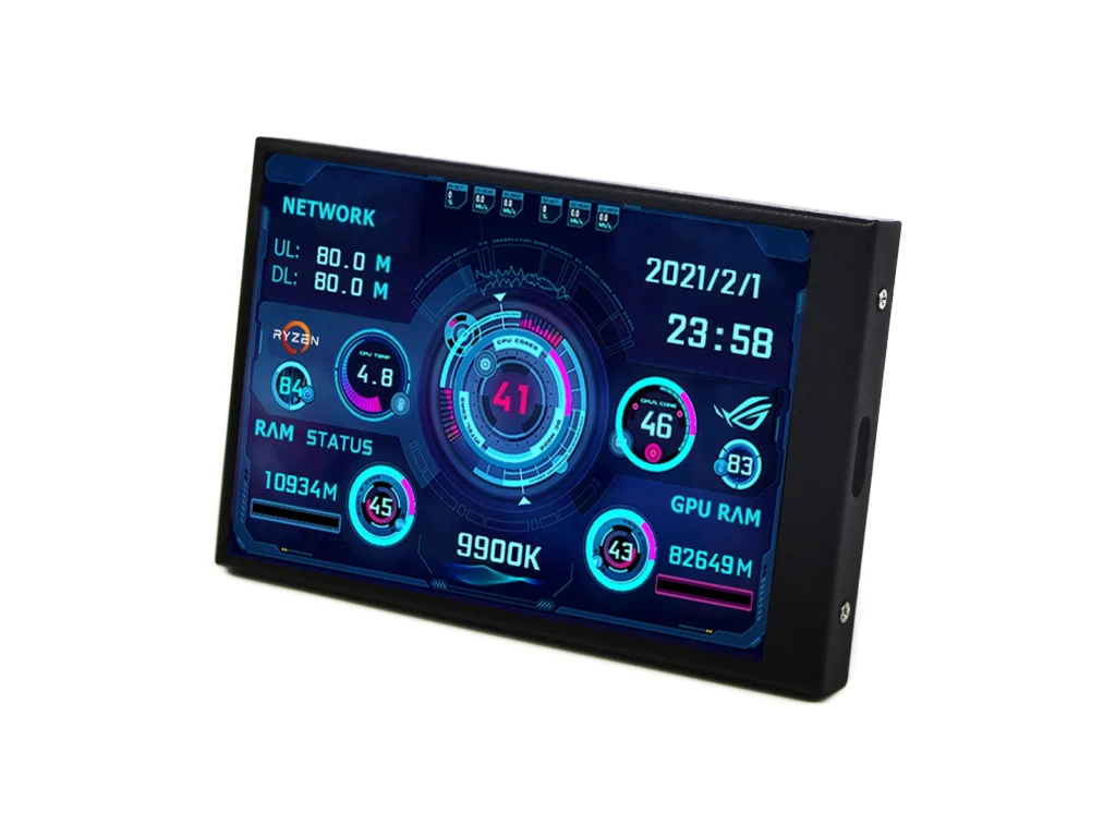 3.5 Inch IPS Type-C Secondary Screen Mini Computer USB Display CPU GPU RAM HDD LCD Monitor AIDA64 Windows 8/10/11 with Holder