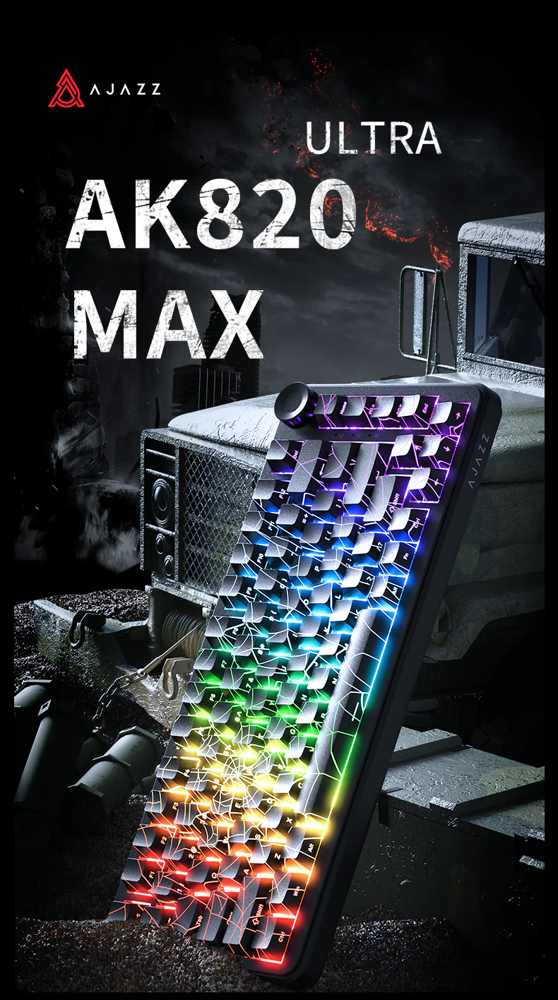 Ajazz AK820 MAX Ultra HE Tri-Mode Mechanical Keyboard