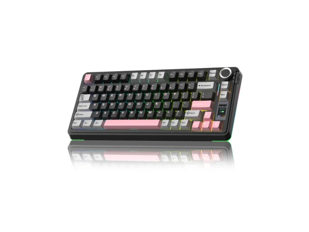 AULA S75 Pro Tri-Mode Wireless Mechanical Keyboard Black&Gray&Pink