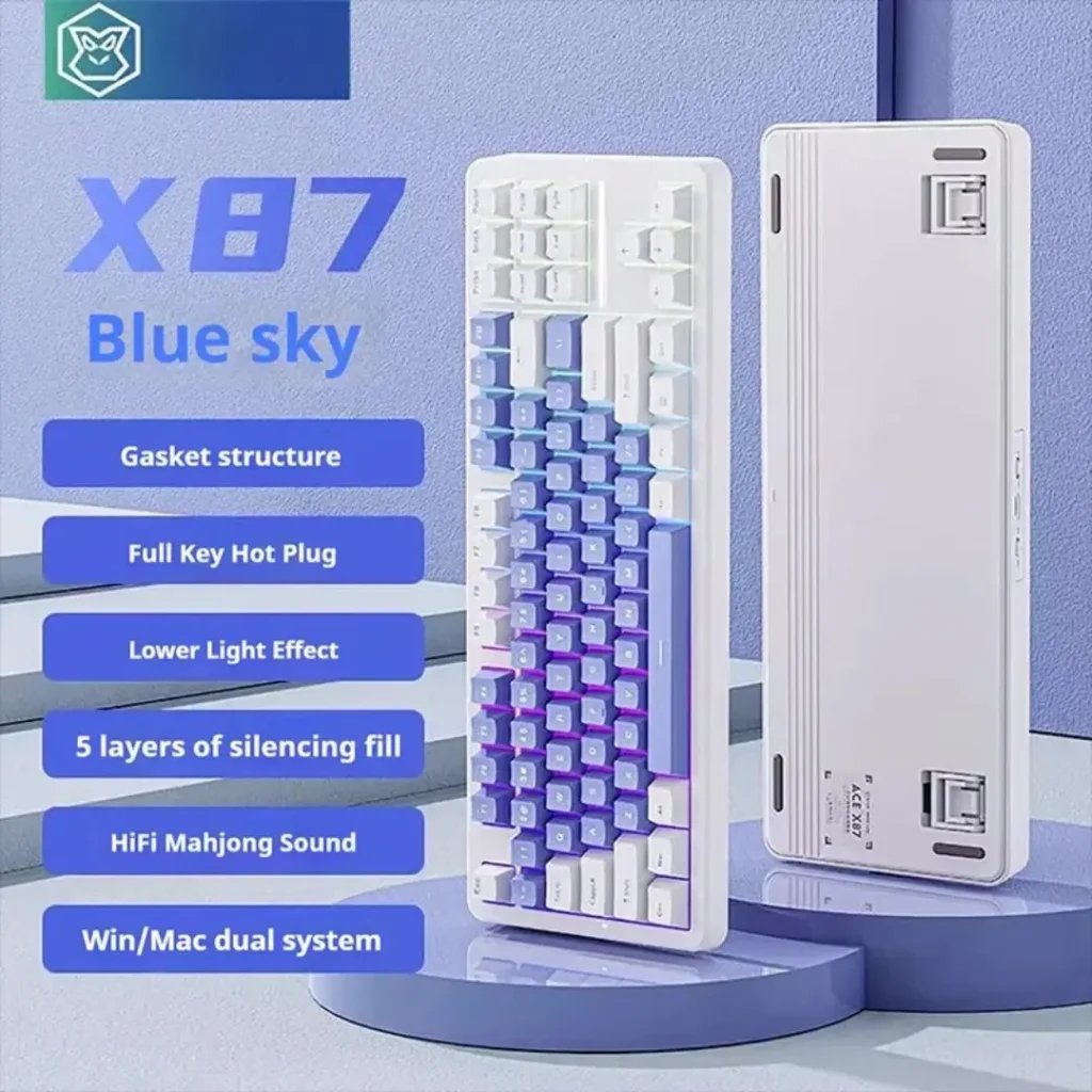 EWEADN ACE X87 RGB gaming wired mechanical keyboard