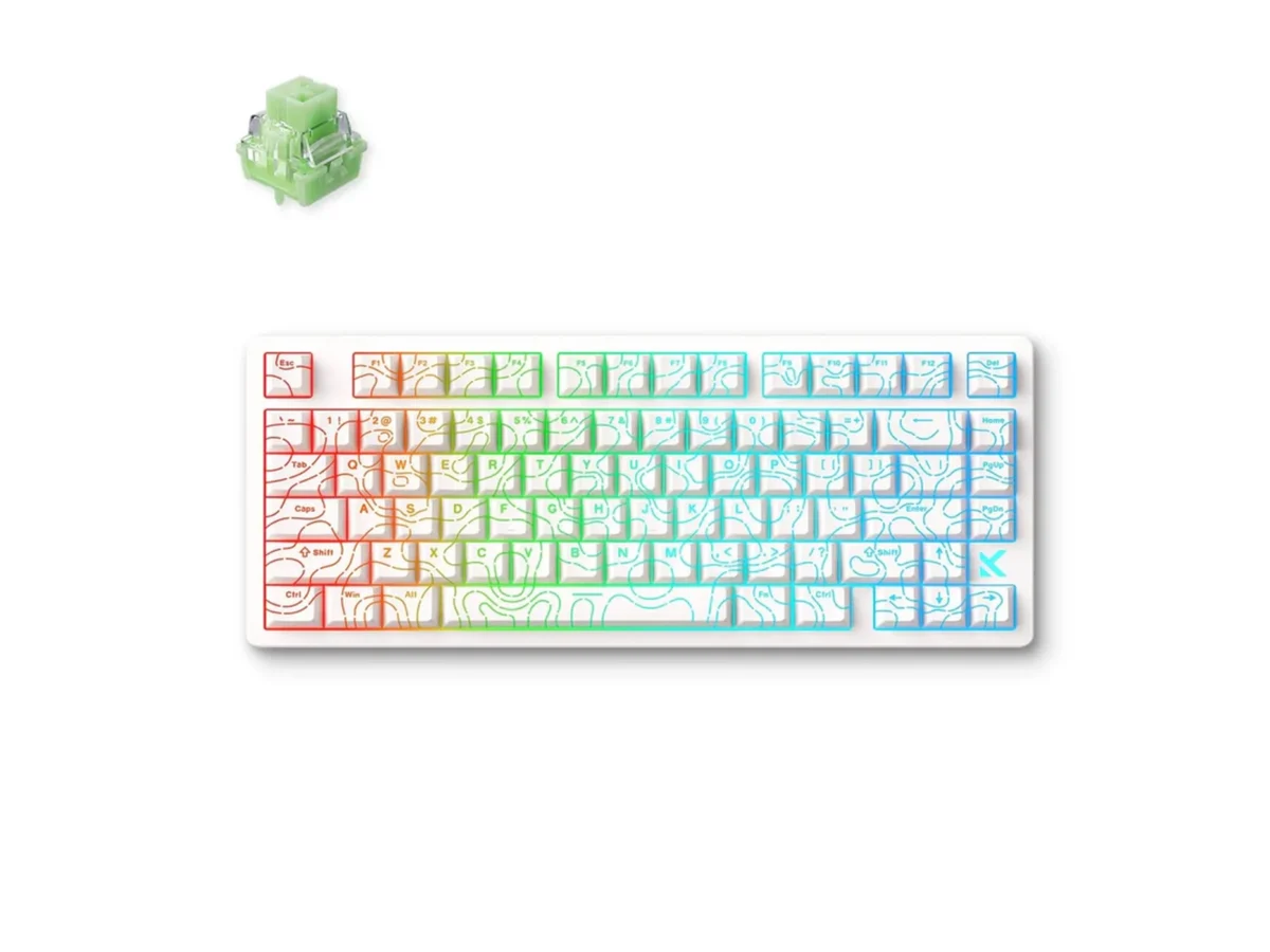 MCHOSE Jet 75 HE Gaming Keyboard White Topographic Starburst Magnetic Switch