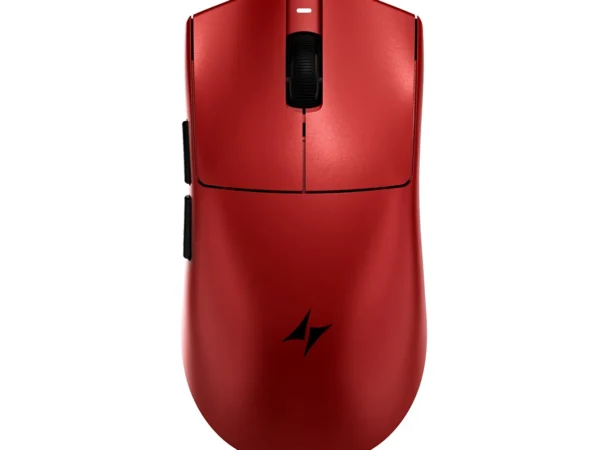 Top view of the ATK X1 V2 Ultimate 2.0 highlighting the comfortable scroll wheel and buttons of Red color