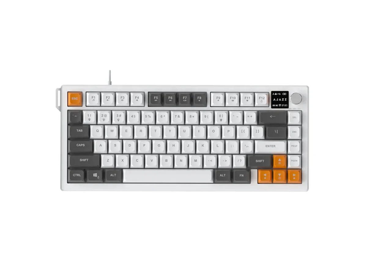 AJAZZ AF82 Tri-Mode Membrane Keyboard Gray Orange