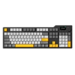 AJAZZ AK35I V3 MAX Mechanical Keyboard Gray Yellow Tri-Mode with TFT Screen