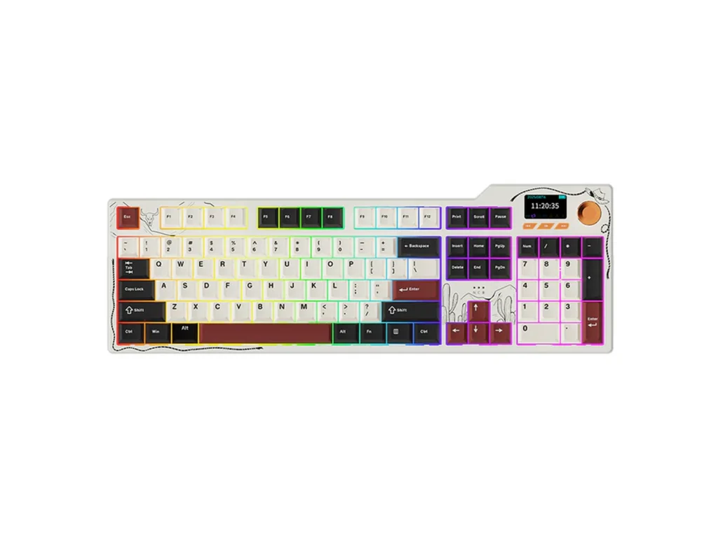 AJAZZ AK35I V4 Tri-Mode RGB Keyboard Black Beige Red