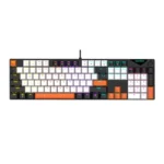 AJAZZ NK104 Wired Mechanical Keyboard Black White Orange AS Red Switch