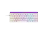 AJAZZ NK68 Wired Gaming Keyboard Side Printed Contour Line White