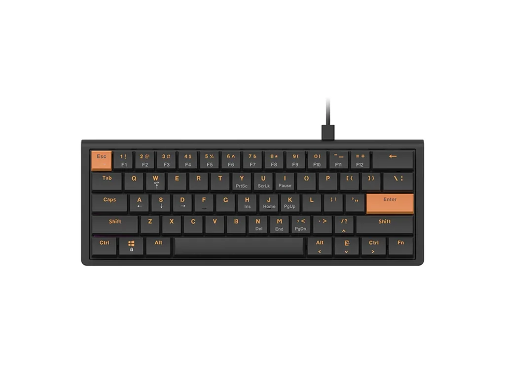 AJAZZ NKL61 Wired Mechanical Keyboard Black Orange Red Switch