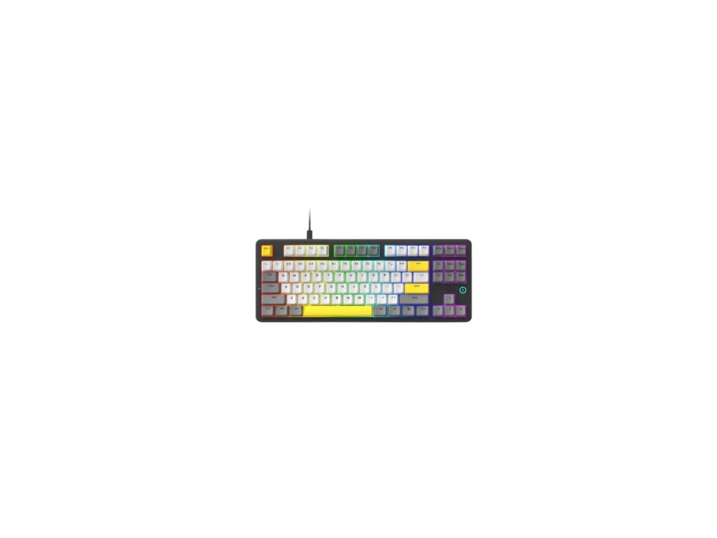 AJAZZ AK870 V2 Wired Mechanical Keyboard Dark Gray Yellow