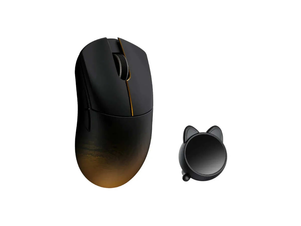 WLMOUSE HUAN Stainless Magnesium Alloy Gaming Mouse Black Gold