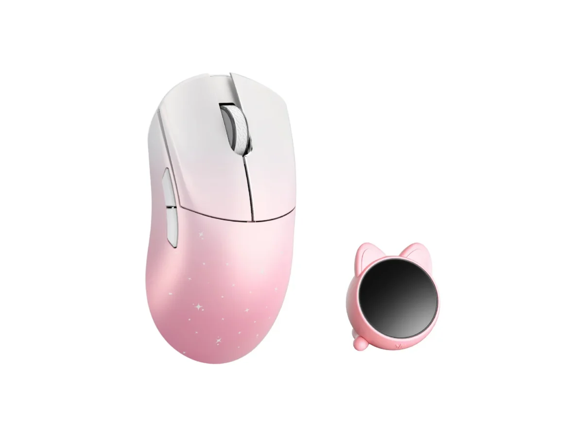 WLMOUSE HUAN Stainless Magnesium Alloy Gaming Mouse White Pink