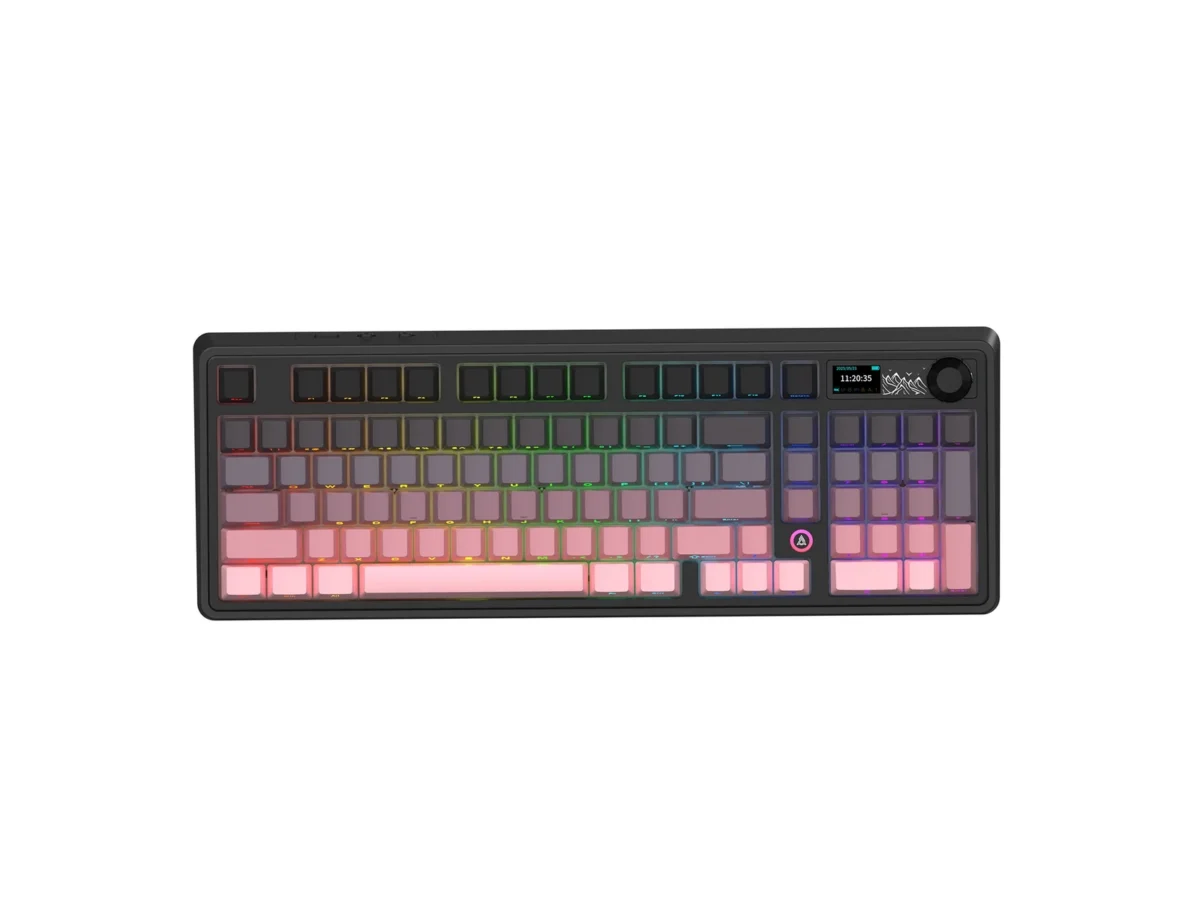 AJAZZ AK980 Tri-mode Mechanical Keyboard Side Print Black Pink